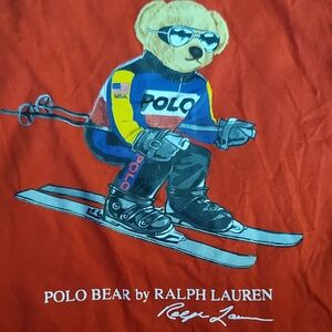 Ralph Lauren Red Polo Bear Ski Tee